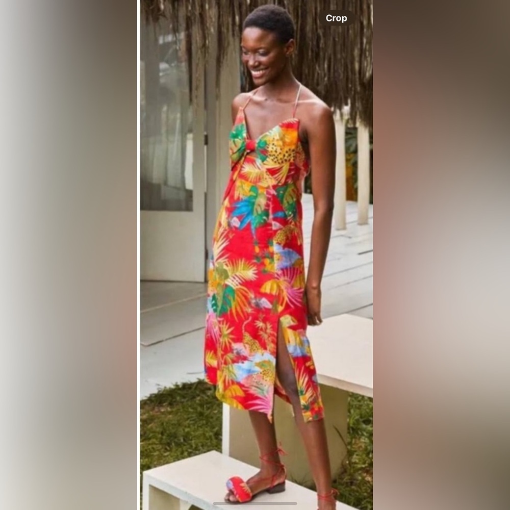 🌴Farm Rio TROPICAL JUNGLE BOW MIDI DRESS &  Bonus buy 🎁
